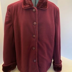 Coaco New York car coat jacket wine womens size M